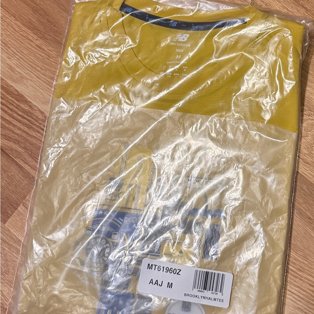 NYRR RBC 2026 Brooklyn Half New Balance Men’s Yellow Short Sleeve Performance